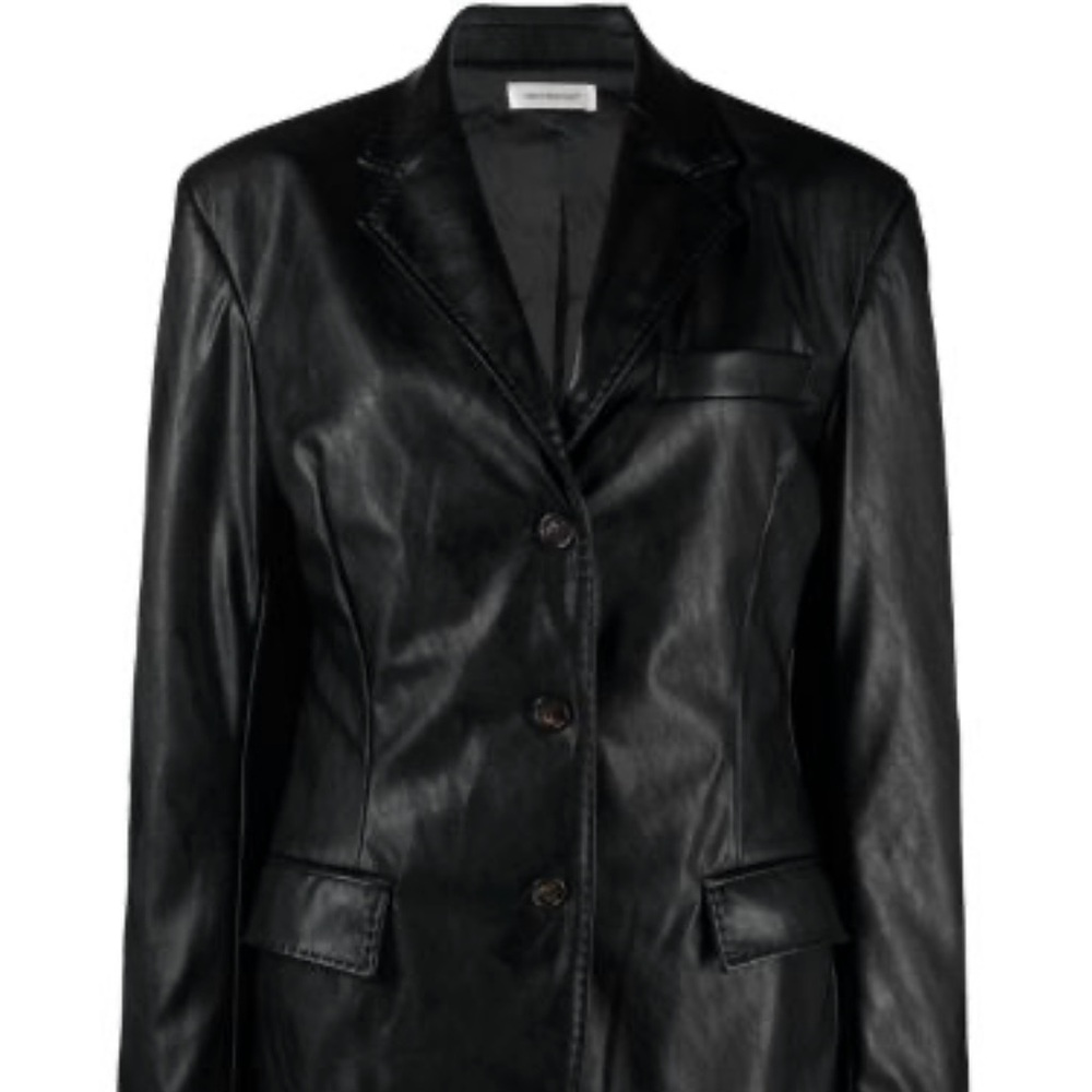Faux leather blazer